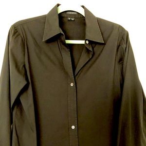 Theory black pa cotton button down women’s shirt